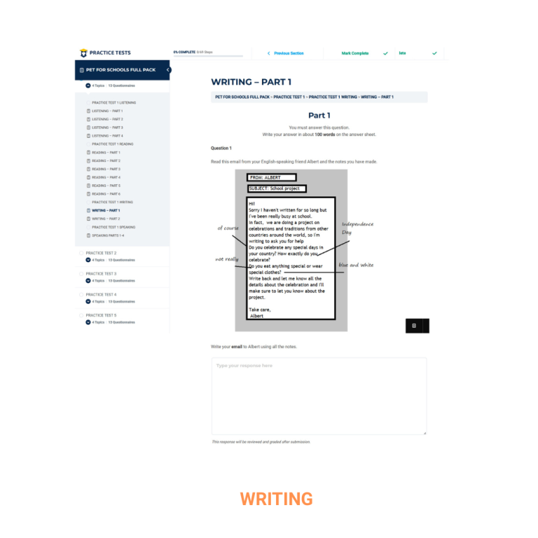 PET - WRITING