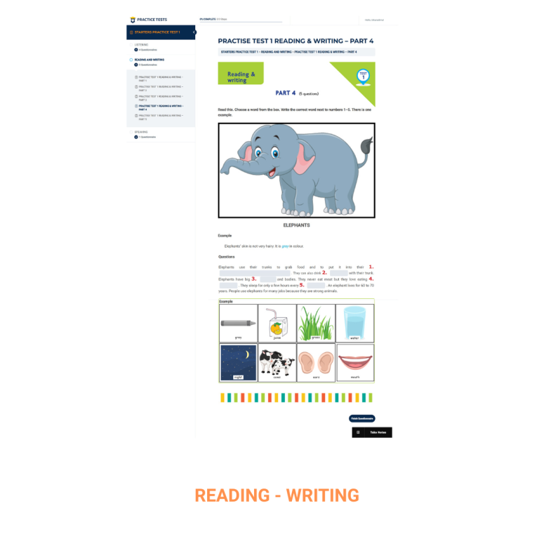 STARTERS - READING - WRITING